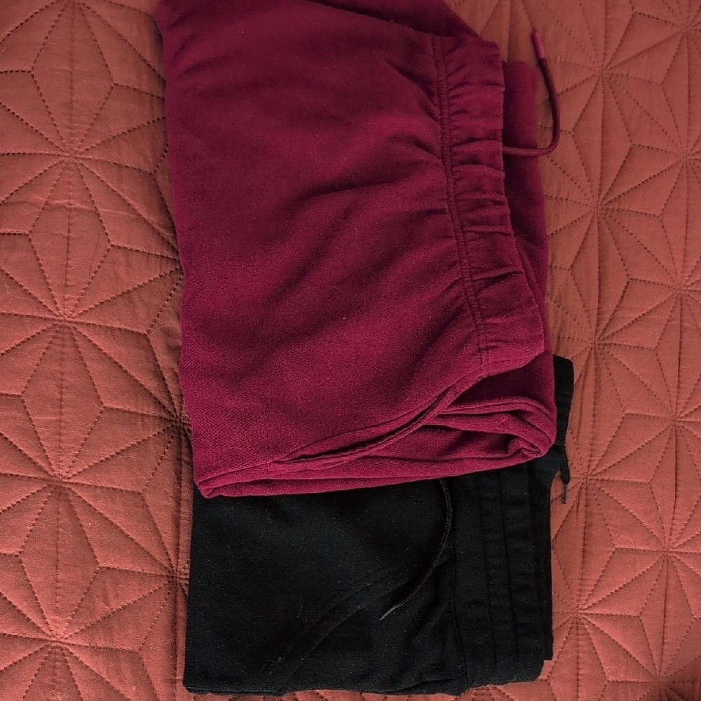 DEAL: Women's Jogger Sweatpants Burgundy and Black  2 For 19 Or 11Individually